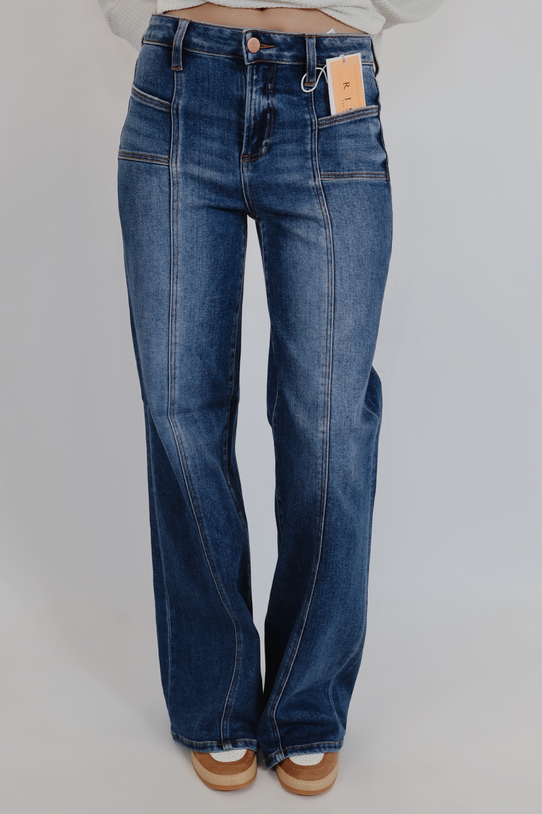 Vaqueros de tiro medio y pierna ancha Eden