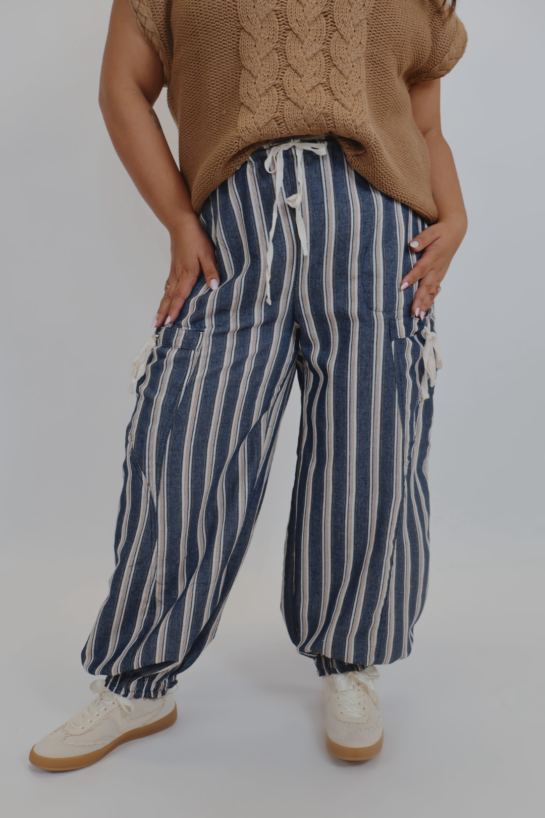 Pantalones de rayas suaves lavadas de Maren