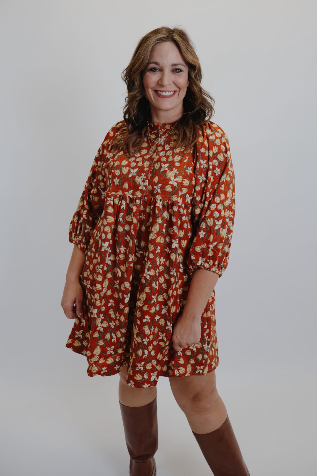 Blush Bloom Mini Dress in Plus