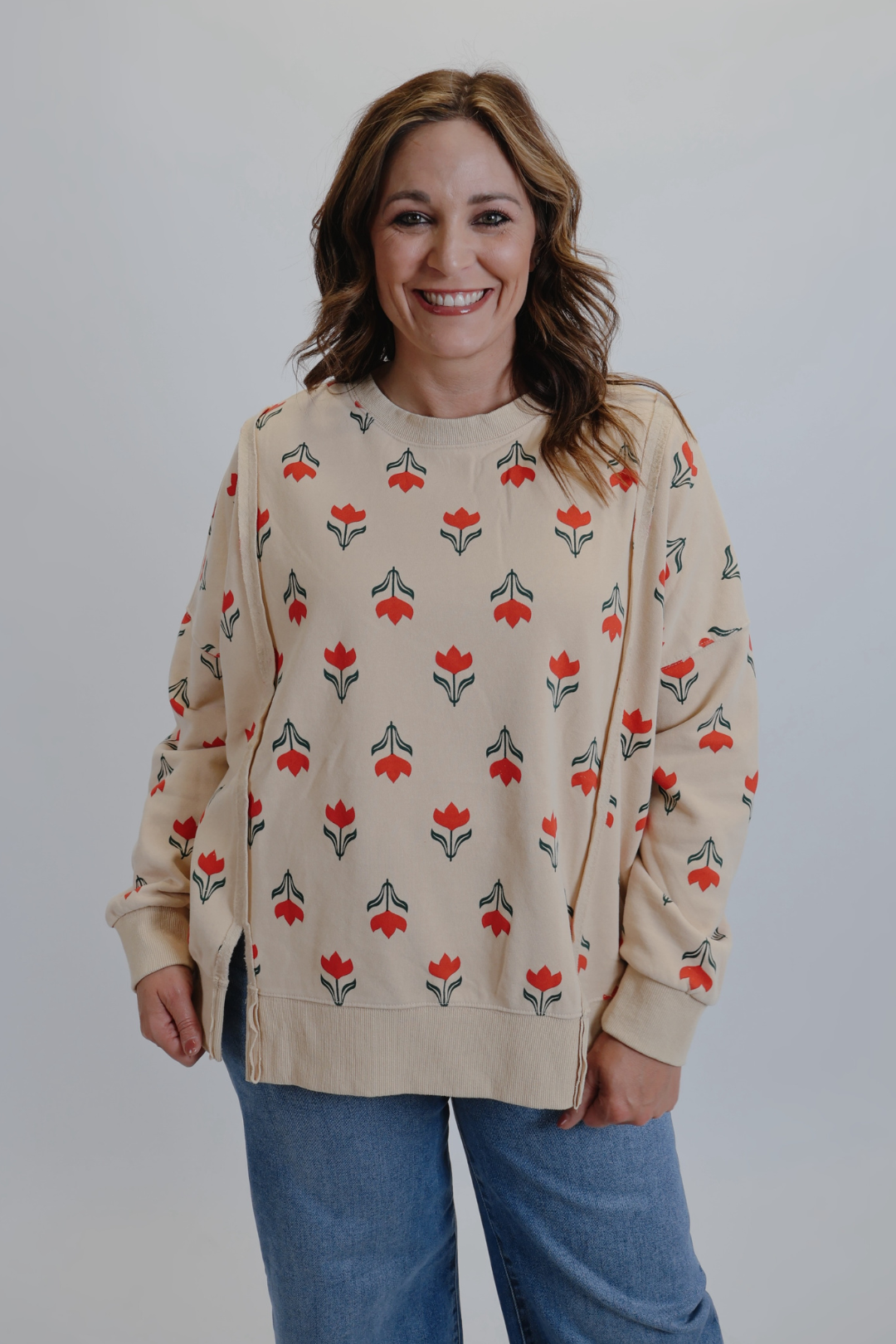 Suéter lavado en flor