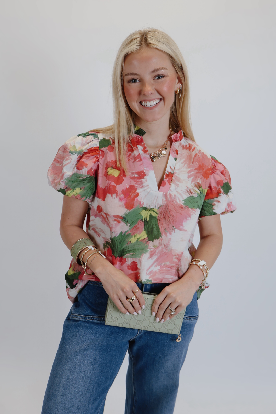 Top con mangas abullonadas Petal Parade