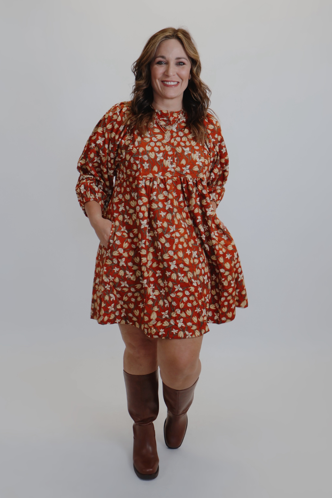 Vestido babydoll de pana Autumn Bloom