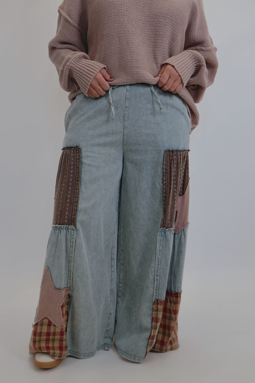 Pantalones de Chambray con patchwork Stardust