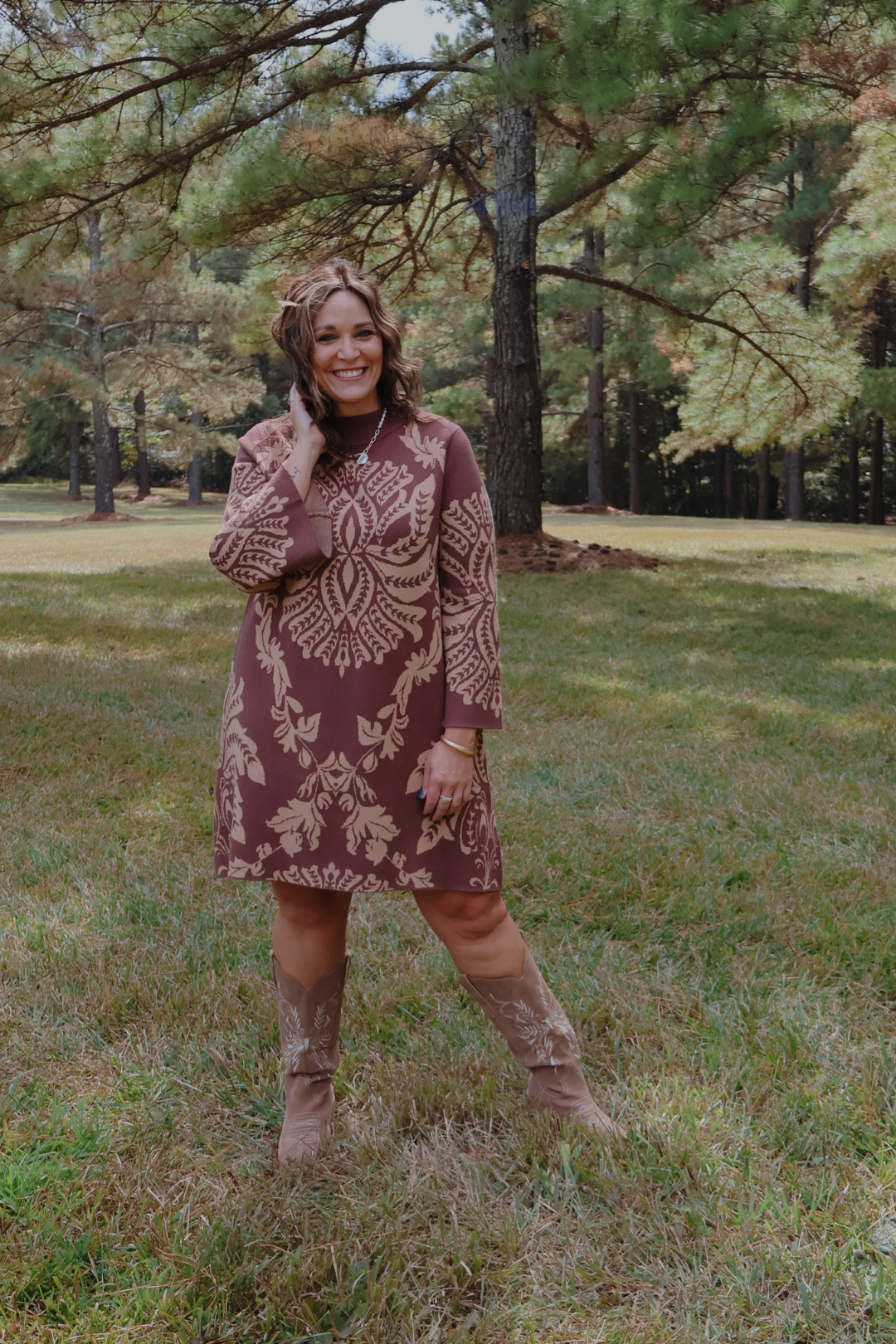 Vestido suéter abstracto bicolor de Arden